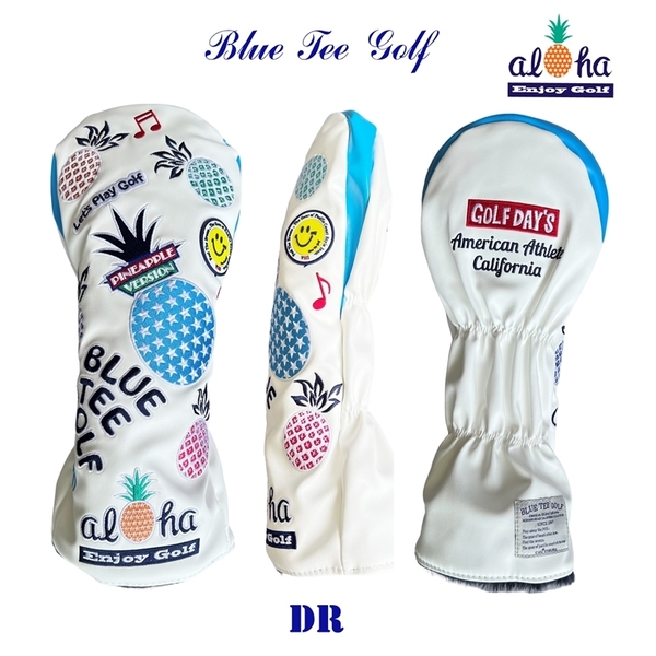 ■送料無料【DR-ブルー】ブルーティーゴルフ【2024アロハパイナップル】ドライバー用ヘットカバー BLUE TEE GOLF DHC-009