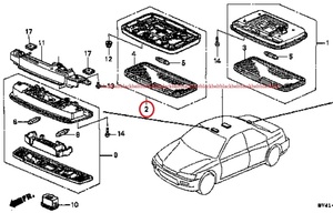 【ホンダ純正パーツ】ACCORD 4D E-CD3　ライト ASSY インテリア *YR98L* 希少在庫 未使用品