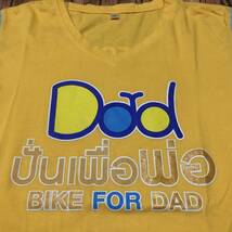 即決・クリックポスト発送・タイで購入した、’BIKE FOR DAD'のＴシャツ・袖切り替え・ラメプリント入り・Ｌ_画像2