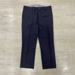 SILAS サイラス ポリエステル ウール スラックス パンツ ネイビー サイズ 34 polyester wool slacks pants navy