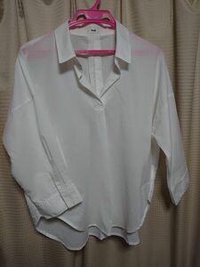 koe コエ シャツ ブラウス チュニック ホワイト 白 F フリーサイズ 大きいサイズ 七分袖