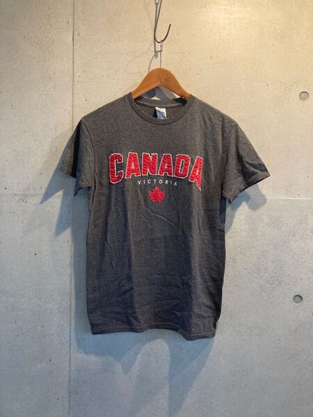 カナダ Canada ロゴTシャツ グレー サイズS 古着