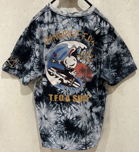 ＊バンソン VANSON×T.F.O.A デスラビット タイダイ サーフィン 刺繍 半袖Tシャツ トップス XL　　　　　BJBC.G