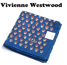 【Vivienne Westwood】(NO.9742）ヴィヴィアンウエストウッド ハンカチ ブルー系　未使用　50cm_画像1