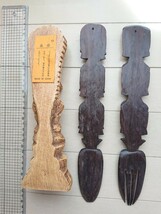 古い木彫りの外国の土産物 グアム、アジア/おみやげ土産品GUAMいやげもの_画像4