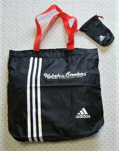 神戸製鋼ラグビークラブ　KOBE STEEL RUGBY CLUB　トートバッグ・小物入れ手提げ袋　黒色　大きさ 38×31×10㌢　撥水機能　アディダス製