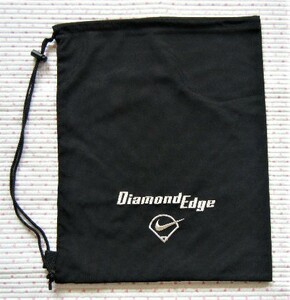 ナイキ　NIKE BASEBALL　DiamondEdge　グローブ・グラブ用収納袋/野球グッズ袋/シューズ袋 黒色　コードストッパー付き巾着型　肩掛け可能