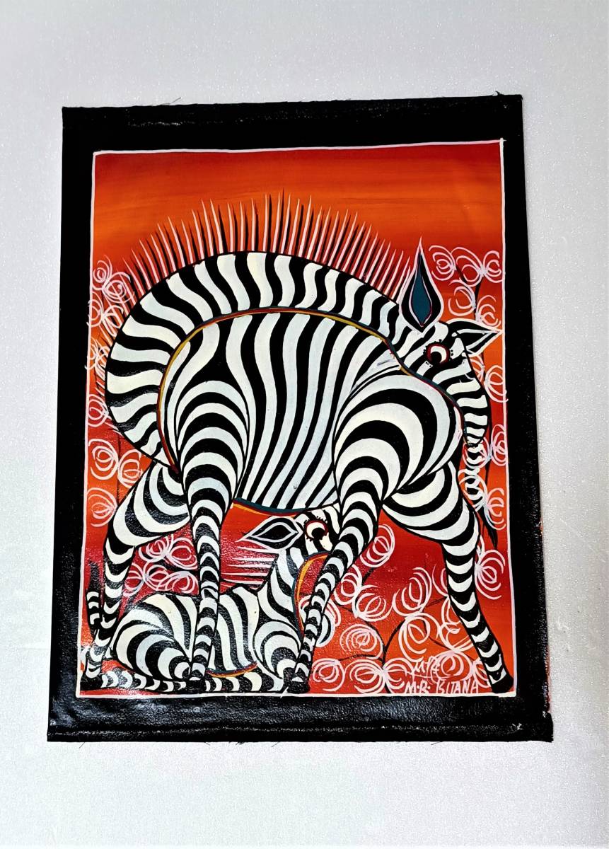 Tingatinga taille 25, 5x34, 5cm Cadeau africain pour ceux qui recherchent A57, ouvrages d'art, peinture, acrylique, gouache