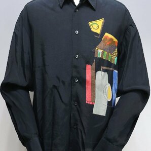 Unknown (アンノウン) Over size Viscose Shirt / オーバーサイズ ビスコースシャツ ブラック size 39/40 / ヨーロッパ古着の画像1