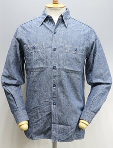 BuzzRickson's (バズリクソンズ) Blue Chambray Work Shirt / ブルーシャンブレー ワークシャツ ステンシル M23001 美品 size S