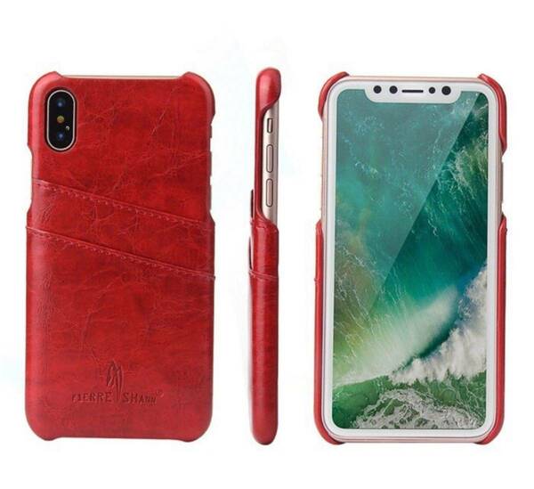 iphone XS レザーケース アイフォン x ケース iphone x/xs ケース カード収納 red