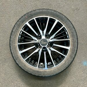 タイヤ付き社外ホイール1本　Verthandi YH-S25(オートウェイ ヴェルザンディ)　15×4 1/2J　+45　100　4穴　165/50R15　2017年　4ミリ