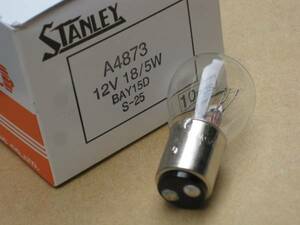 ■新品ストップ&テールバルブ■12V18/5W S25 BAY15D クリアー スタンレー STANLEY A4873