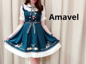 Amavel FlaverTea ジャンパースカート　ネイビー