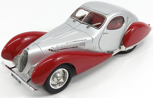 CMC 1/18 タルボ ラーゴ T150 クーペ C-SS ティアドロップ Figoni&Falaschi 1937 シルバー/レッド TALBOT LAGO COUPE M165