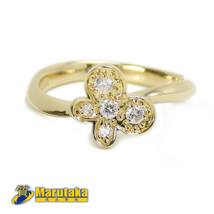 Бесплатная доставка звезда ювелирные изделия K18 Diamond Pinky Ring 1.5 Chocho Butterfly Ring Ring Gem Gem