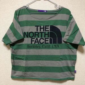 WS レディースS ノースフェイスパープルレーベル ストライプ ボートネック Tシャツ NTW3350N The North Face Purple Label