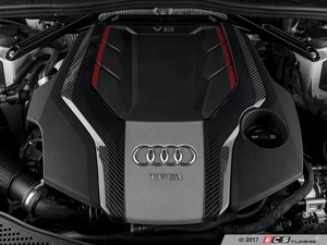 SALE!! ■■ Audi S4/S5 (B9) 3.0T カーボン製エンジンカバー Carbon Fiber Engine Cover Overlay Kit ECS Tuning製 ES#3969803 ■■