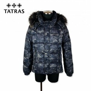 ★美品・ハンガー付き★ TATRAS タトラス 迷彩 カモフラージュ柄 ファー付き ダウンジャケット サイズ02(Mサイズ) グレー系 ポーランド製