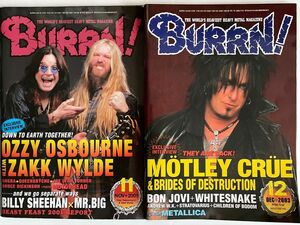 BURRN!2001年11月&2003年12月 2冊 ハードロック、ヘビィメタル音楽雑誌 BURRN