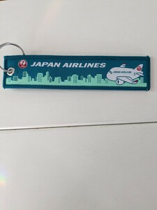 JAL タグ グリーン キーホルダー キッズ ストラップ 日本航空 飛行機 ノベルティ 限定品 緑 