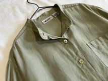 1990's units stand collar design linen L/S shirt リネンシャツ flax ビンテージシャツ　スタンドカラー_画像1