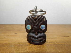 ニュージーランド　木彫り　ティキ　TIKI　ビンテージ　キーホルダー