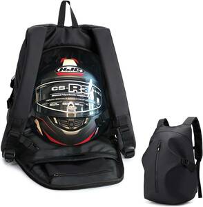 ブラック 45L・従来品 ALECLOT ヘルメット バッグ バイク用 リュック 大容量 防水 サック バックパック デイパック 