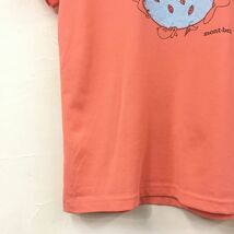 1447-U-N◆mont-bell モンベル Tシャツ 半袖 アニマルプリント アウトドア 登山 キャンプ カジュアル 動物◆sizeM ピンク ポリエステル_画像4