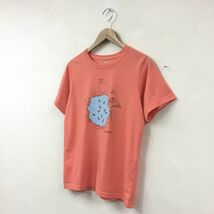 1447-U-N◆mont-bell モンベル Tシャツ 半袖 アニマルプリント アウトドア 登山 キャンプ カジュアル 動物◆sizeM ピンク ポリエステル_画像5