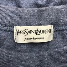 S1461-D◆old◆ YVES SAINT LAURENT イヴサンローラン 半袖Tシャツ カットソー ロゴ刺繍◆sizeLB ブルー系 コットン100 メンズ_画像8