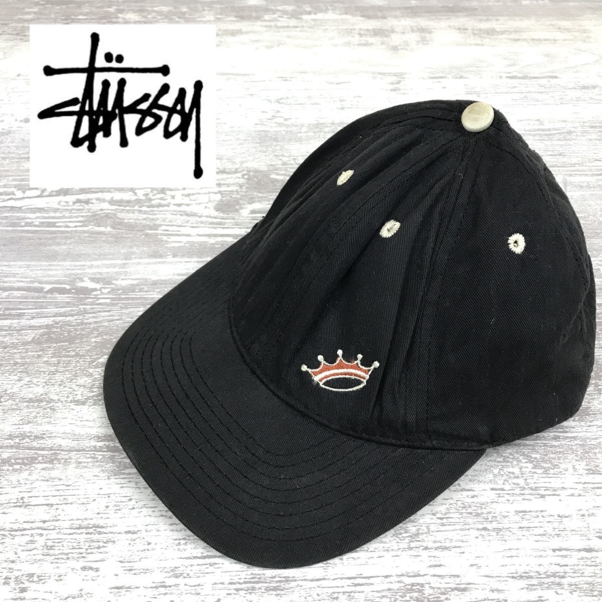 old stussy ジェットキャップ 帽子 キャップ ドット柄 古着-