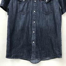 S2543-O-N◆LEVI'S リーバイス デニムシャツ ウエスタンシャツ 胸ポケット トップス◆sizeL 半袖 コットン インディゴ_画像4