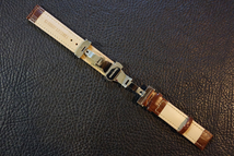 ◆D-Buckle Watch Belt◆クロコ型押しCalf Leather 16mm 強力撥水 BROWN 新品 バネ棒 バネ棒外し付 本革 茶 STAINLESS BRACELET_画像4