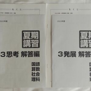 中学受験 3年 算数 2023年度 夏期講習 思考+発展 日能研