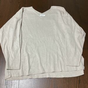 中古　LEPSIM レプシム　レディース　長袖　ニット　セーター　ベージュ　サイズフリー