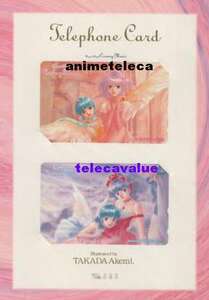 [ telephone card ] Mahou no Tenshi Creamy Mami takada Akira beautiful ... cardboard attaching 2 pieces set telephone card 6M-A6015 unused *A rank 