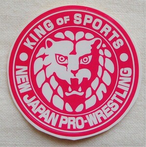 新日本プロレス 団体ロゴライオンマーク ステッカー シール 濃ピンク 中◆ストロングスタイル カールゴッチ アントニオ猪木 NJPW Y