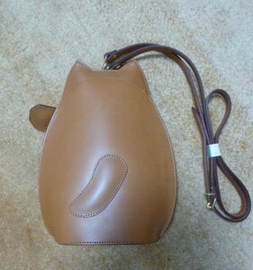 Sachiko* cat bag cow leather Camel pad attaching considerably rare bag 