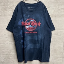 Hard Rock Cafe ハードロックカフェ Tシャツ ネイビー sizeL 【中目黒B07】_画像1