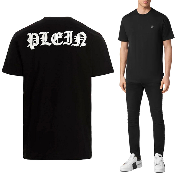 送料無料 1 PHILIPP PLEIN フィリップ プレイン MTK6101 PJY002N ブラック Tシャツ カットソー ロゴ 半袖 size S