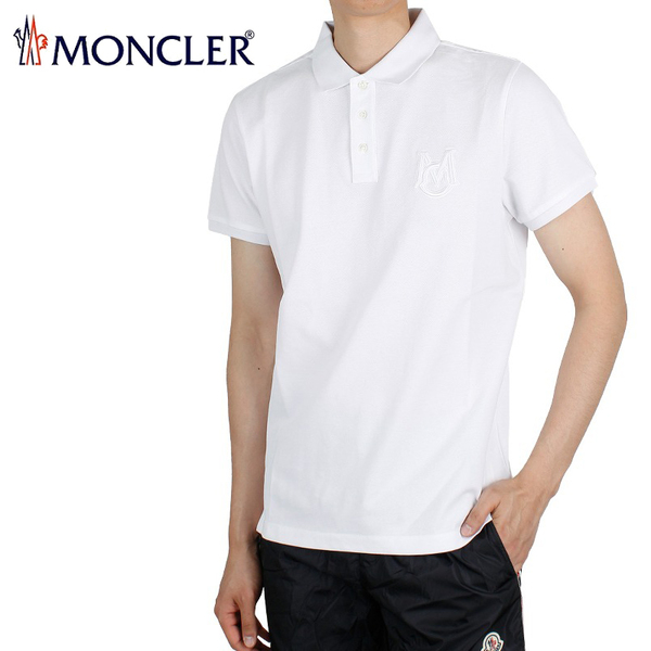 送料無料 67 MONCLER モンクレール 8A72900 84556 ホワイト 半袖 ポロシャツ size L