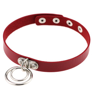  free shipping double ring red choker necklace lock punk Street smaak