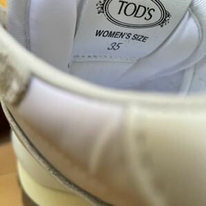 【未使用品】現行モデル 定価11万 Tod's トッズ レディース スニーカー ホワイト レザー ナイロン ブランドの画像10