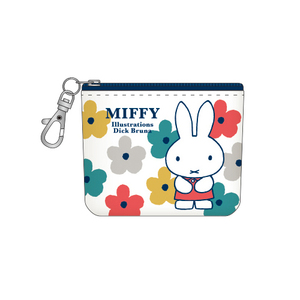 ミッフィー(Miffy)のスクエア型ミニポーチ《白／花柄》