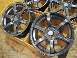 ★新作★15inch 7J+35 4H100 クロススピードRS6 新品 人気6本スポーク軽量ホイール1台分 タイヤset可能 AQUA COROLLA VITZ YARIS FIT SWIFT