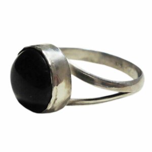 #* Asian miscellaneous goods ne pearl silver worker onyx * ring (ONR-6)