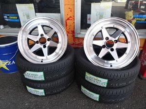 ロンシャンXR-4　６Ｊ-15　100/4Ｈ　ダンロップ　165/55Ｒ15　新品セット