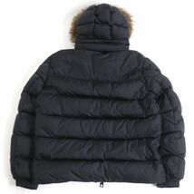 極美品□2019年製 MONCLER/モンクレール MARQUE GIUBBOTTO ロゴワッペン付き ダブルジップ フーデッド ダウンジャケット 黒 4 正規品_画像4