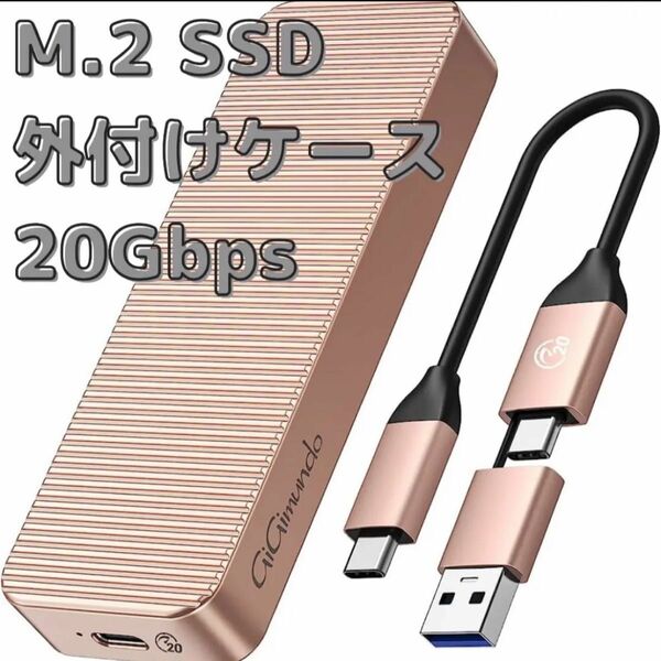 【AJM20C】M.2 SSD 外付けケース　ローズゴールド　未使用品